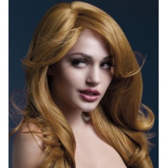 Long Women Auburn Wavy Synthetic Hair Full Wig